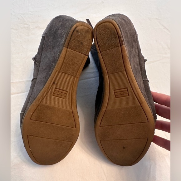 Tom’s Desert Wedge Boots Dark Gray Suede Size 8 - Picture 11 of 13